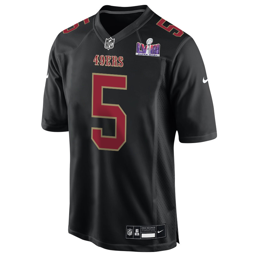 Alternative view of Randy Gregory 5 San Francisco 49ers Super Bowl LVIII Patch Fashion Game Men Jersey - Carbon Black JS9589 nicesnker