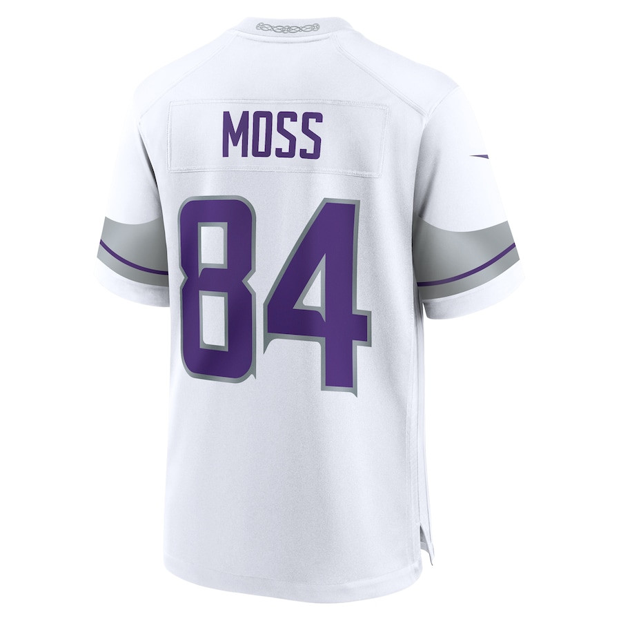 Randy Moss 84 Minnesota Vikings Alternate Retired Player Game Men Jersey - White JS3570 nicesnker - Image 3