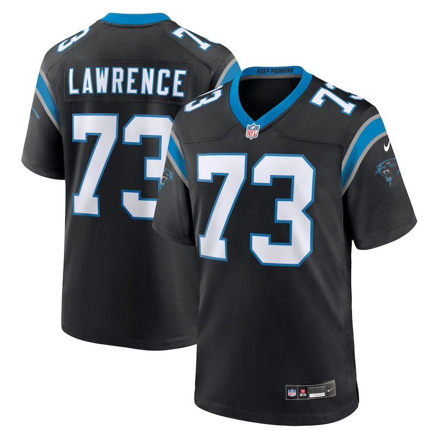 Rashard Lawrence 73 Carolina Panthers Game Men Jersey - Black JS4332 nicesnker