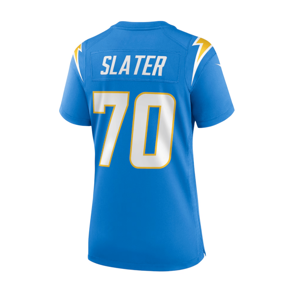 Alternative view of Rashawn Slater 70 Los Angeles Chargers 2025 Pro Bowl Patch Women Game Jersey - Powder Blue JS5594 nicesnker