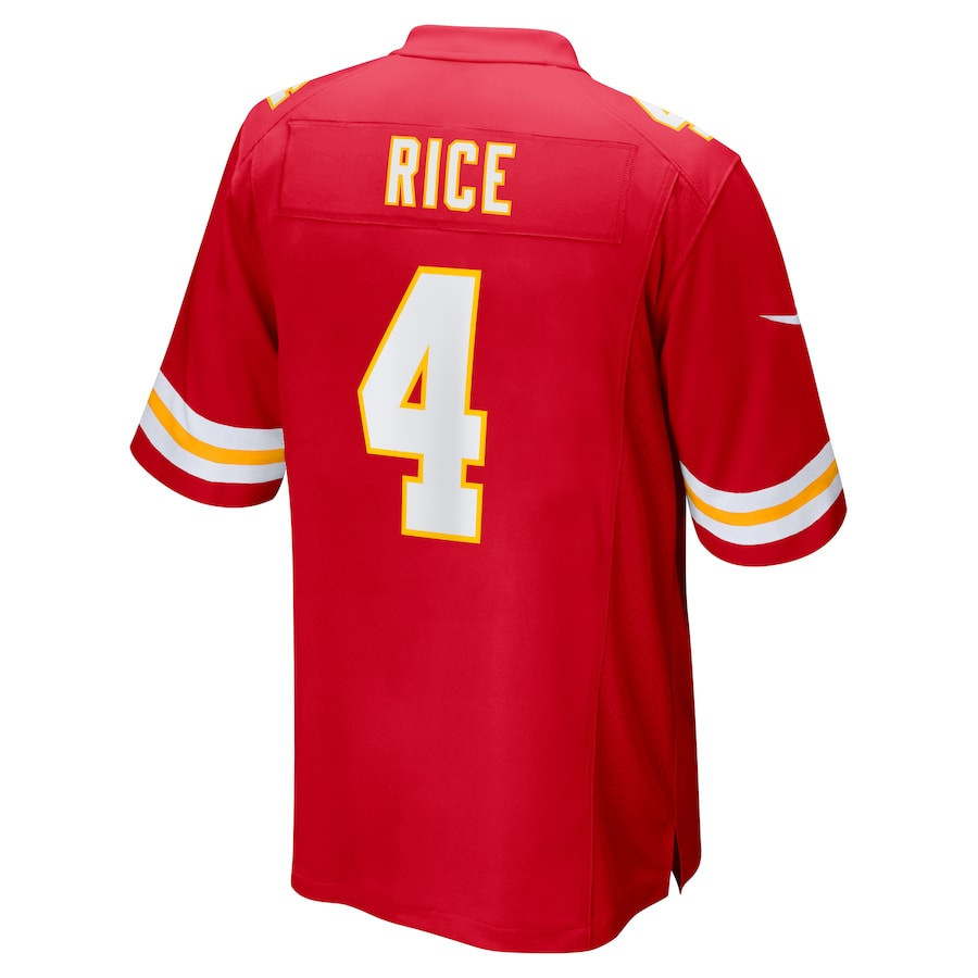 Rashee Rice #4 Kansas City Chiefs Super Bowl LIX YOUTH Jersey - Red JS7696 nicesnker - Image 3