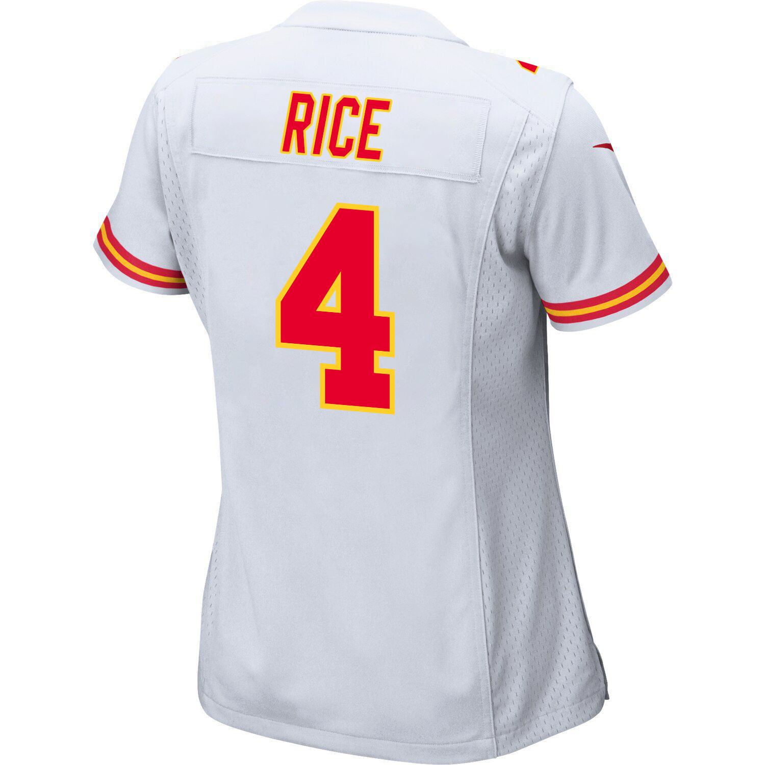 Rashee Rice 4 Kansas City Chiefs Super Bowl LVIII Champions 4 Stars Patch Game Women Jersey - White JS8640 nicesnker - Image 3