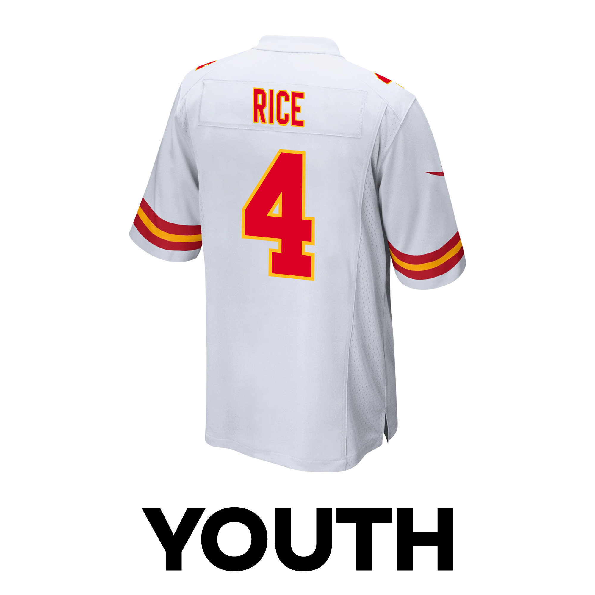 Rashee Rice 4 Kansas City Chiefs Super Bowl LVIII Champions 4X Game YOUTH Jersey - White JS5967 nicesnker - Image 3