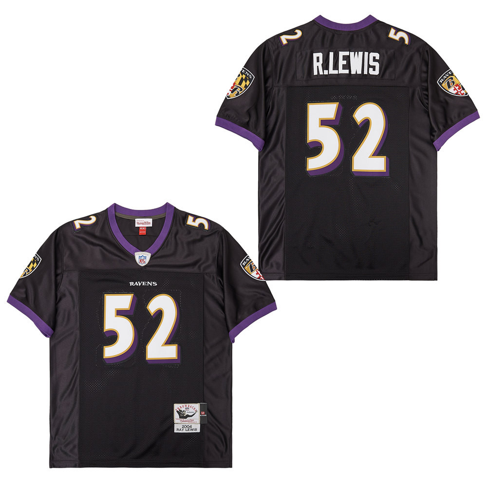 Alternative view of Ray Lewis 52 Baltimore Ravens Throwback Men Jersey - Black JS8129 nicesnker
