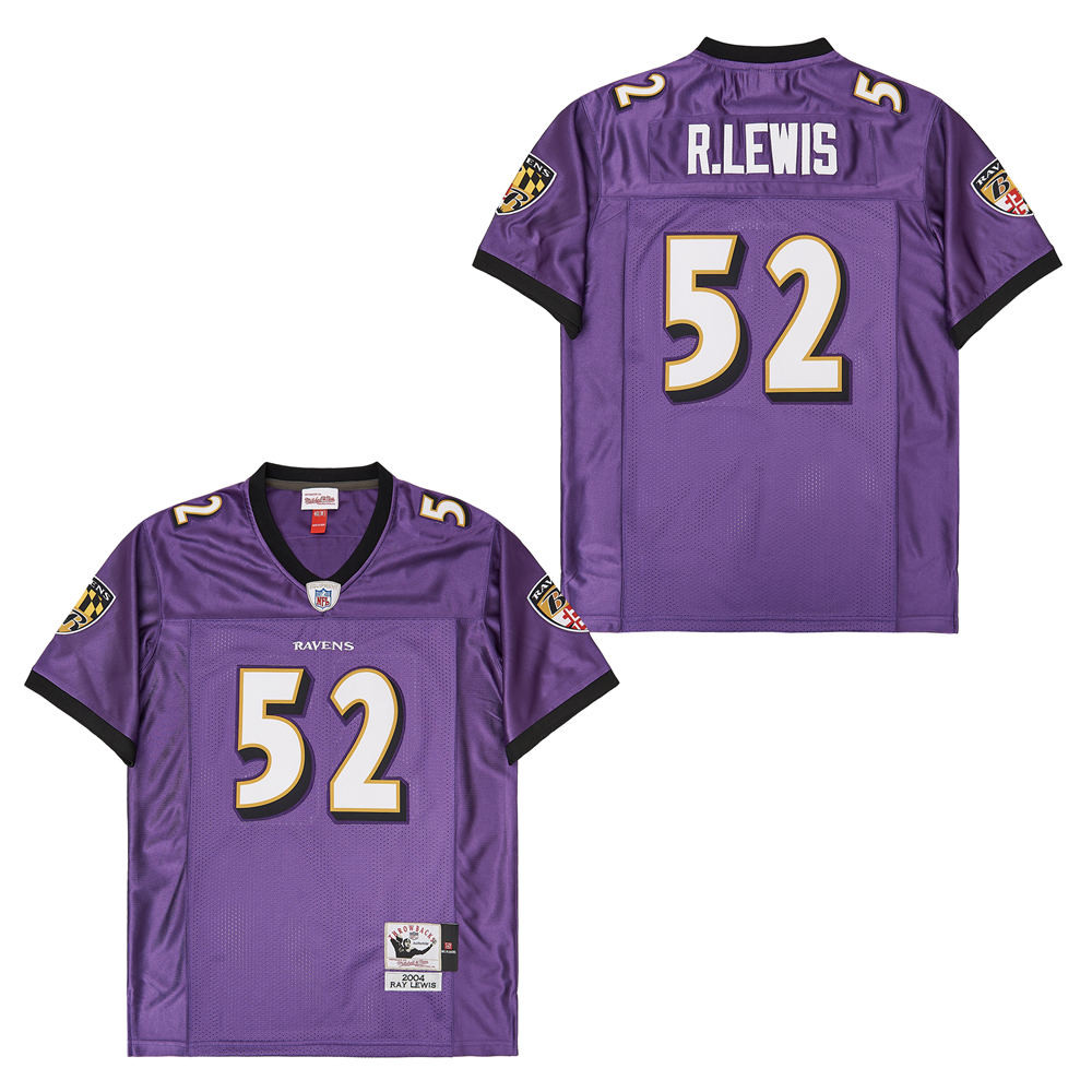 Alternative view of Ray Lewis 52 Baltimore Ravens Throwback Men Jersey - Purple JS7469 nicesnker