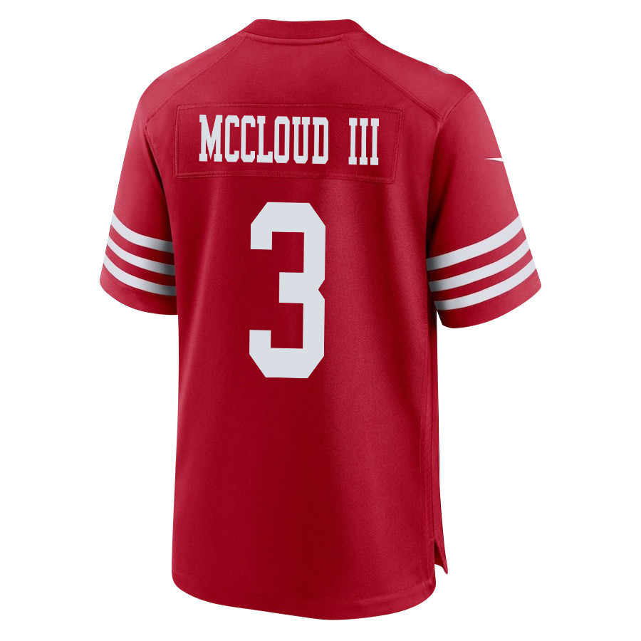 Ray-Ray McCloud III 3 San Francisco 49ers NFC Champions Patch Game Men Jersey - Scarlet JS5713 nicesnker - Image 3