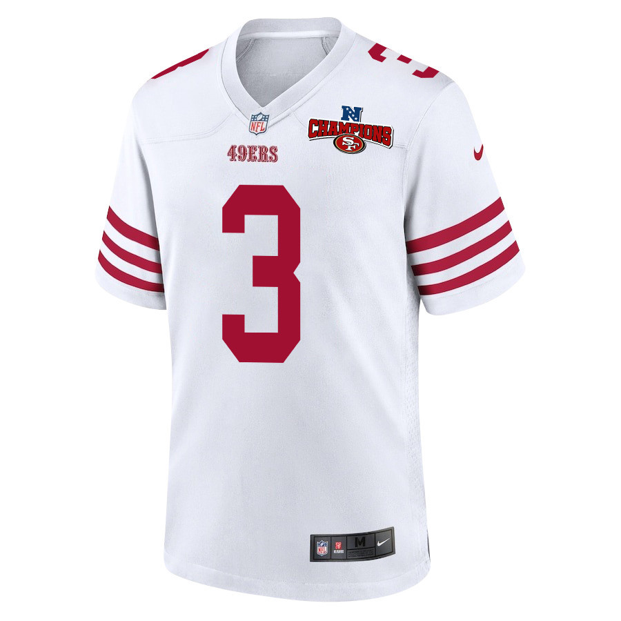 Alternative view of Ray-Ray McCloud III 3 San Francisco 49ers NFC Champions Patch Game Men Jersey - White JS2308 nicesnker