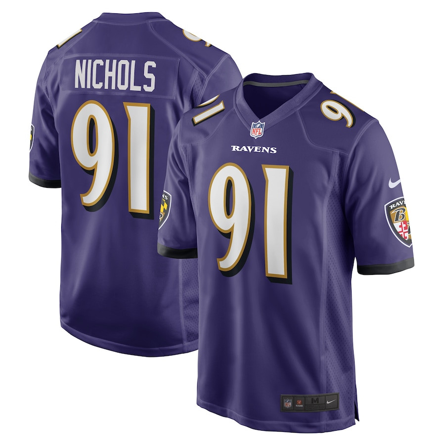 Rayshad Nichols 91 Baltimore Ravens Team Game Men Jersey - Purple JS7954 nicesnker