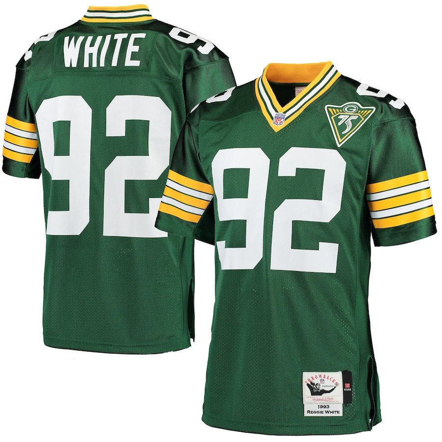 Reggie White 92 Green Green Bay Packers 1993 Throwback Men Game Jersey - Green JS4484 nicesnker
