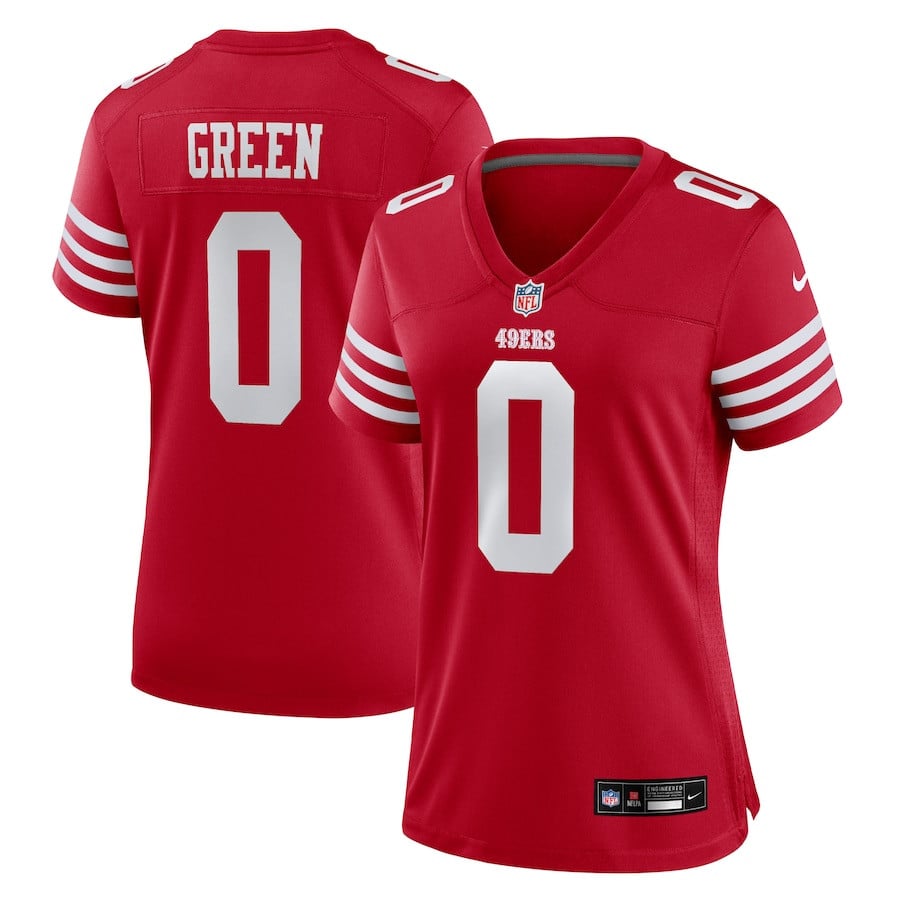 Renardo Green 0 San Francisco 49ers Women's Game Jersey - Scarlet JS5769 nicesnker