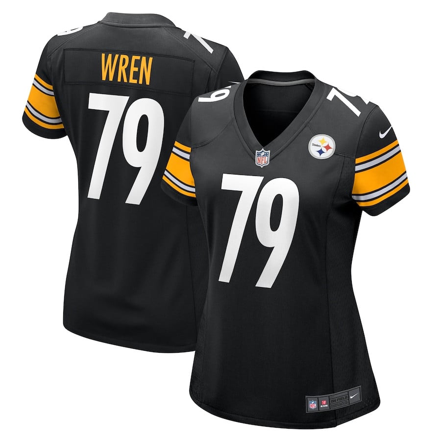 Renell Wren 79 Pittsburgh Steelers Women's Game Jersey - Black JS9140 nicesnker