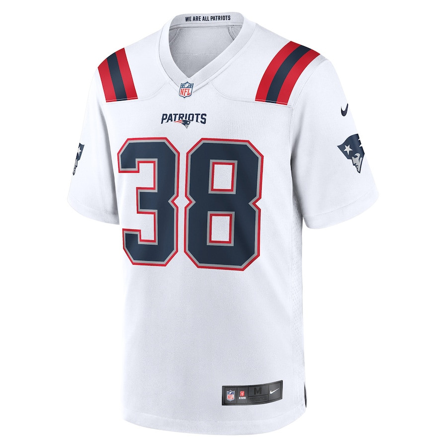 Alternative view of Rhamondre Stevenson 38 New England Patriots Men Game Jersey - White JS4870 nicesnker
