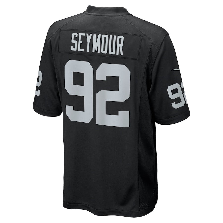 Richard Seymour 92 Las Vegas Raiders Men Retired Game Jersey - Black JS4710 nicesnker - Image 3