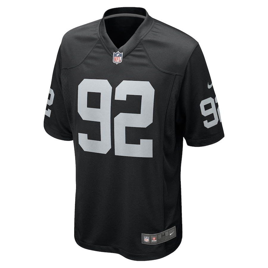 Alternative view of Richard Seymour 92 Las Vegas Raiders Men Retired Game Jersey - Black JS4710 nicesnker