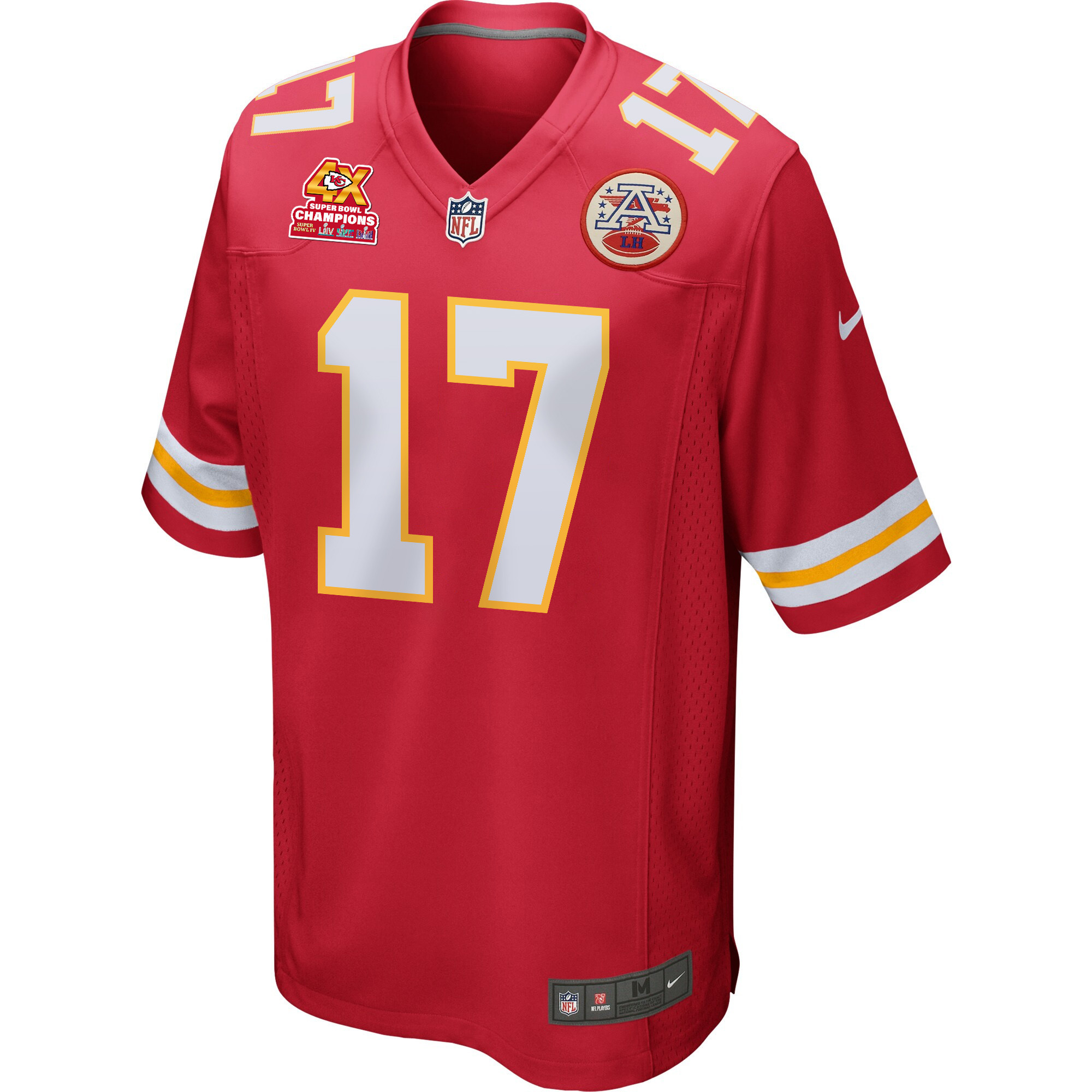 Alternative view of Richie James 17 Kansas City Chiefs Super Bowl LVIII Champions 4X Game Men Jersey - Red JS3889 nicesnker