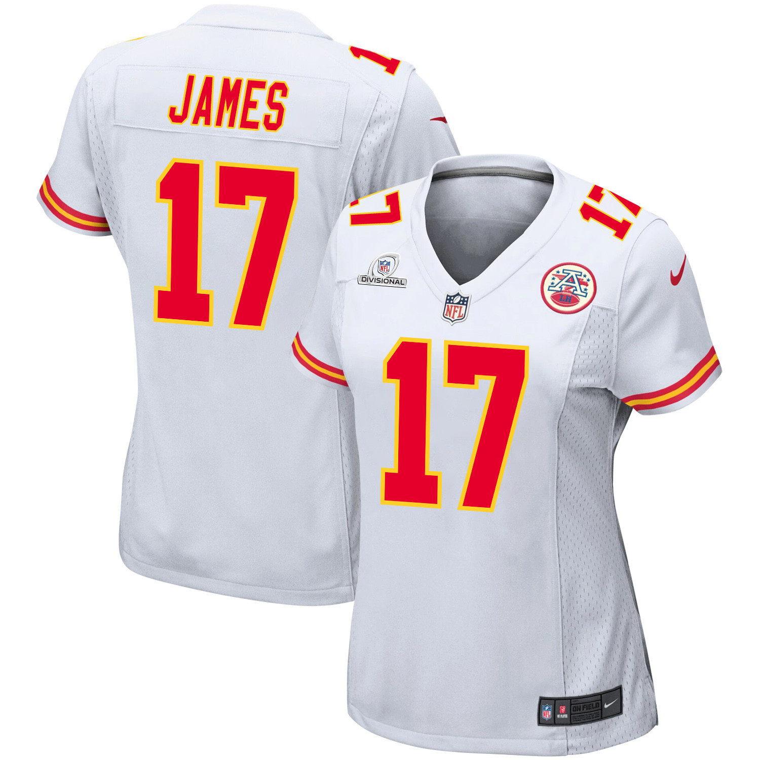Richie James 17 Kansas City Chiefs Super Bowl LVIII Patch Game Women Jersey - White JS6306 nicesnker