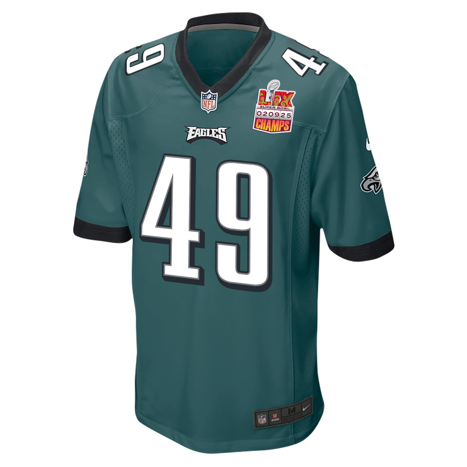 Rick Lovato 49 Philadelphia Eagles Super Bowl LIX Champions Patch Game Men Jersey - Midnight Green JS3609 nicesnker - Image 3