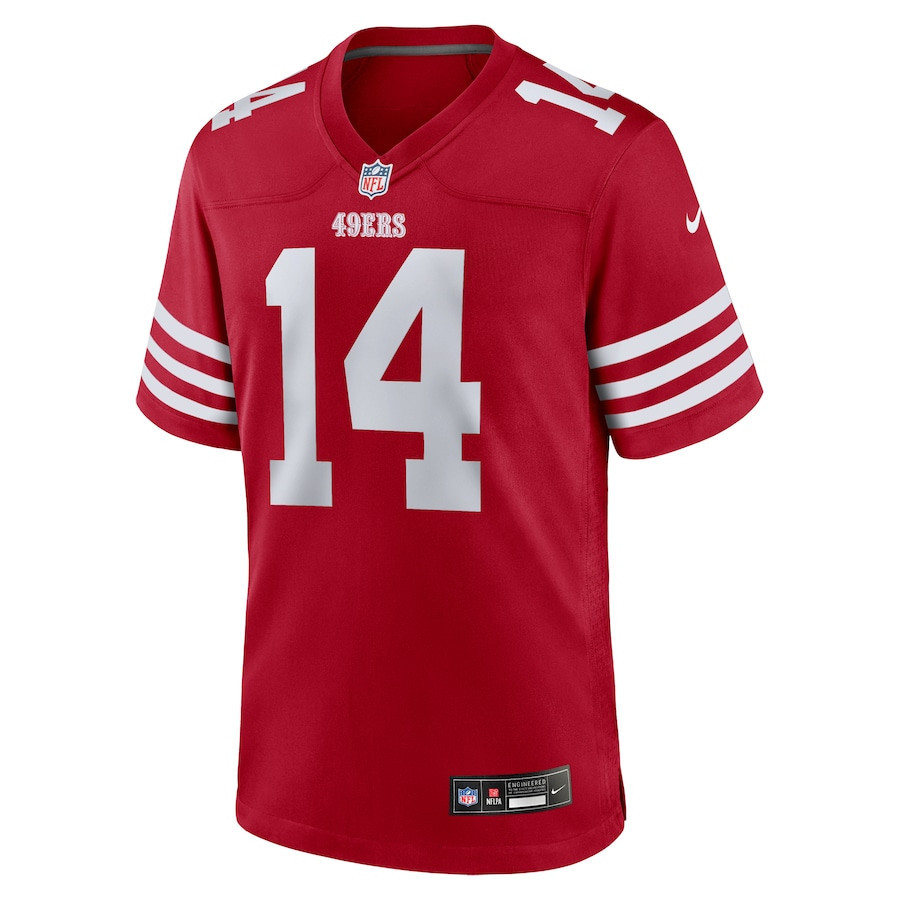 Alternative view of Ricky Pearsall 14 San Francisco 49ers Game Men Jersey - Scarlet JS2762 nicesnker