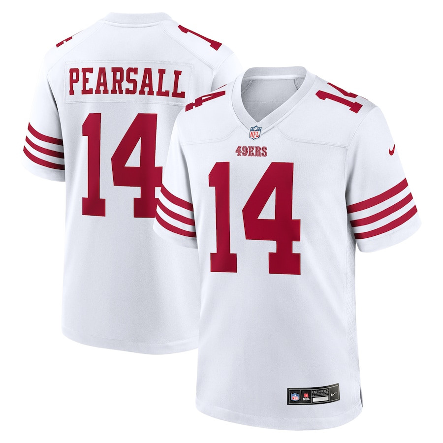 Ricky Pearsall 14 San Francisco 49ers White Game Men Jersey - White JS9034 nicesnker
