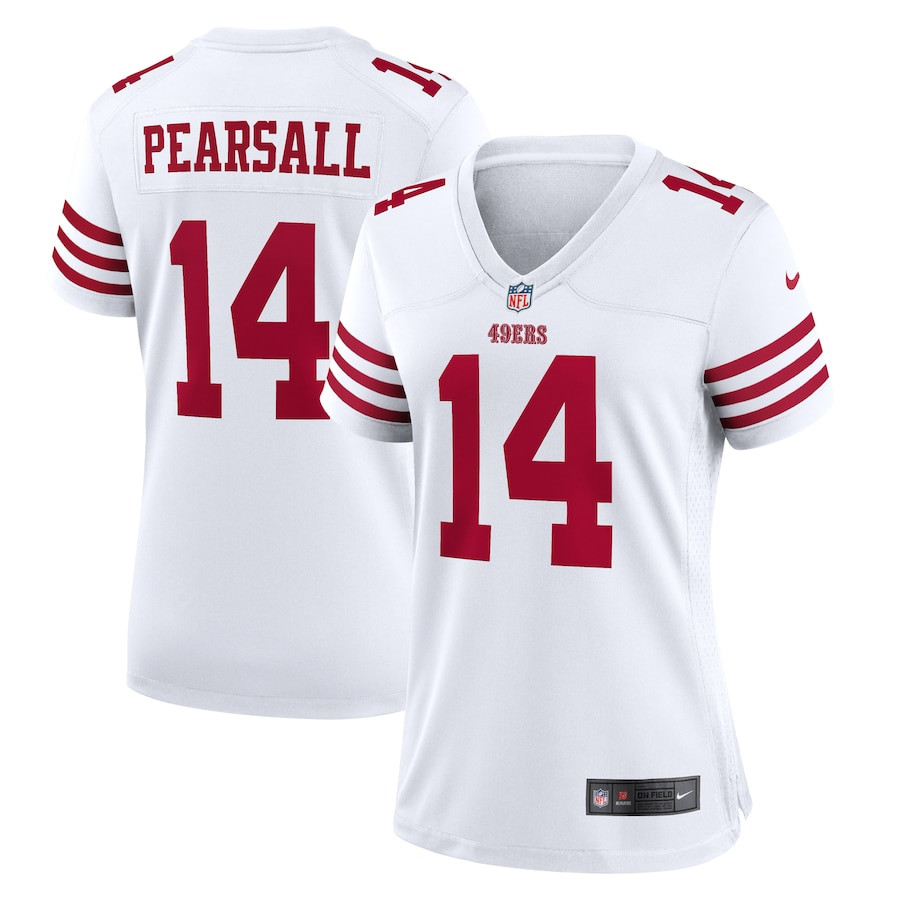 Ricky Pearsall 14 San Francisco 49ers Women's White Game Jersey - White JS5152 nicesnker