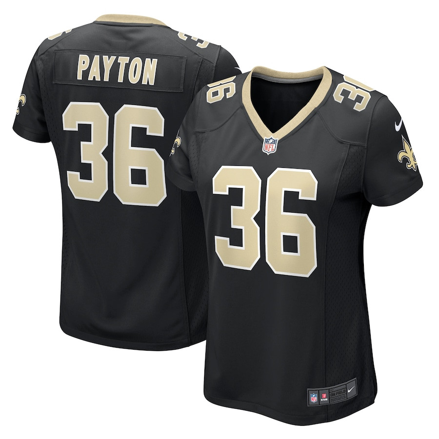 Rico Payton 36 New Orleans Saints Women's Game Jersey - Black JS6785 nicesnker