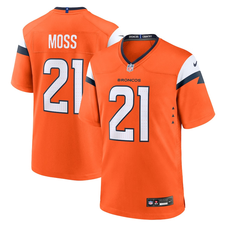 Riley Moss 21 Denver Broncos Team Game Men Jersey - Orange JS7897 nicesnker