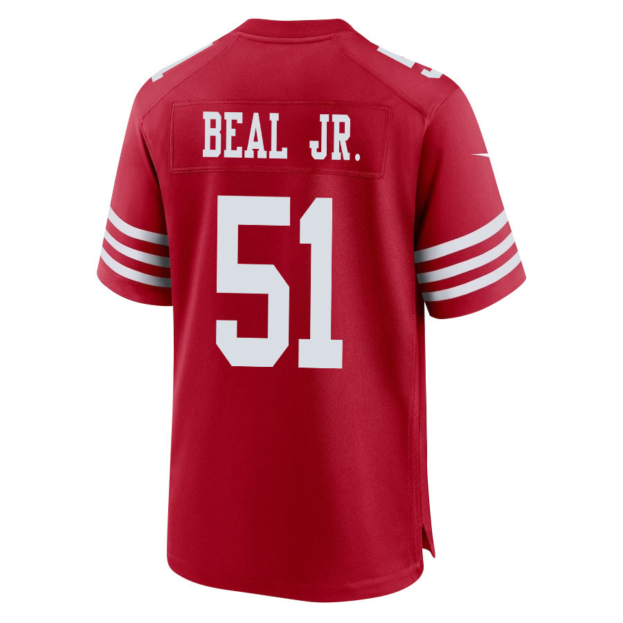 Robert Beal Jr. 51 San Francisco 49ers NFC Champions Patch Game Men Jersey - Scarlet JS1442 nicesnker - Image 3