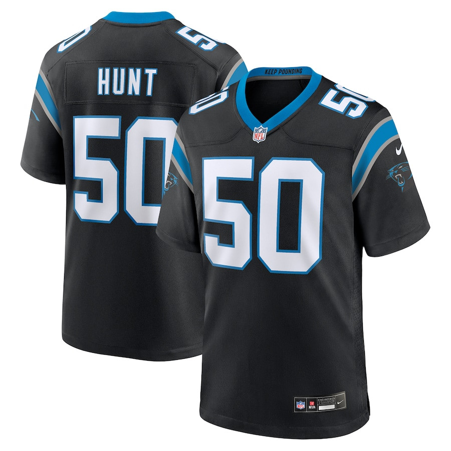 Robert Hunt 50 Carolina Panthers Game Men Jersey - Black JS8752 nicesnker