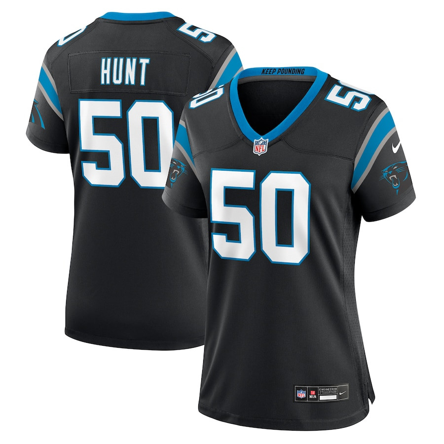 Robert Hunt 50 Carolina Panthers Women's Game Jersey - Black JS5418 nicesnker
