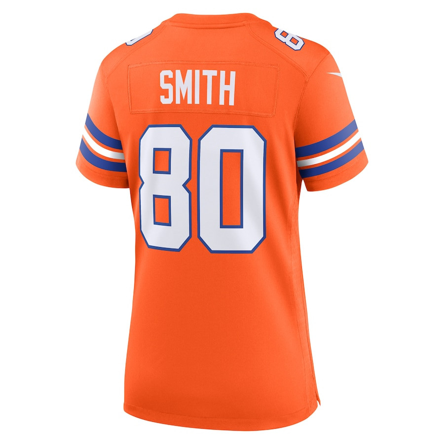 Rod Smith 80 Denver Broncos Women's Mile High Collection 1977 Throwback Retired Player Game Jersey - Orange JS1453 nicesnker - Image 3