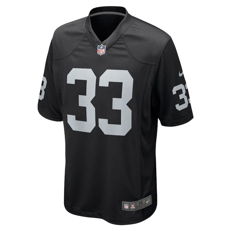 Alternative view of Roderic Teamer 33 Las Vegas Raiders Men Game Jersey - Black JS3305 nicesnker