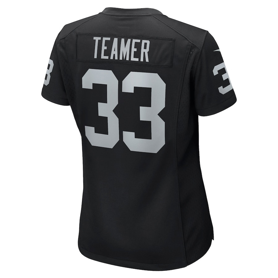 Roderic Teamer 33 Las Vegas Raiders Women Game Jersey - Black JS7639 nicesnker - Image 3