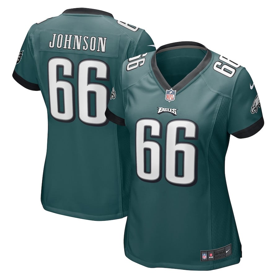 Roderick Johnson 66 Philadelphia Eagles Women Game Jersey - Midnight Green JS1263 nicesnker