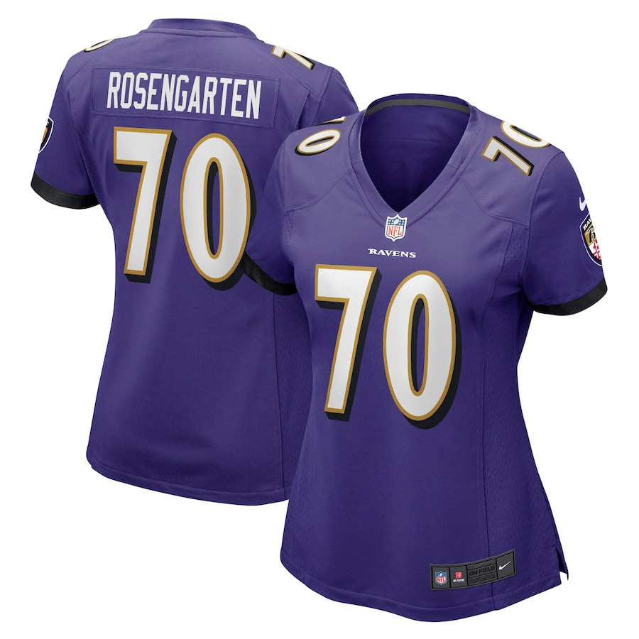 Roger Rosengarten 70 Baltimore Ravens Women's Game Jersey - Purple JS6205 nicesnker