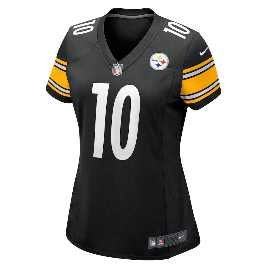 Alternative view of Roman Wilson 10 Pittsburgh Steelers Women's Game Jersey - Black JS8810 nicesnker