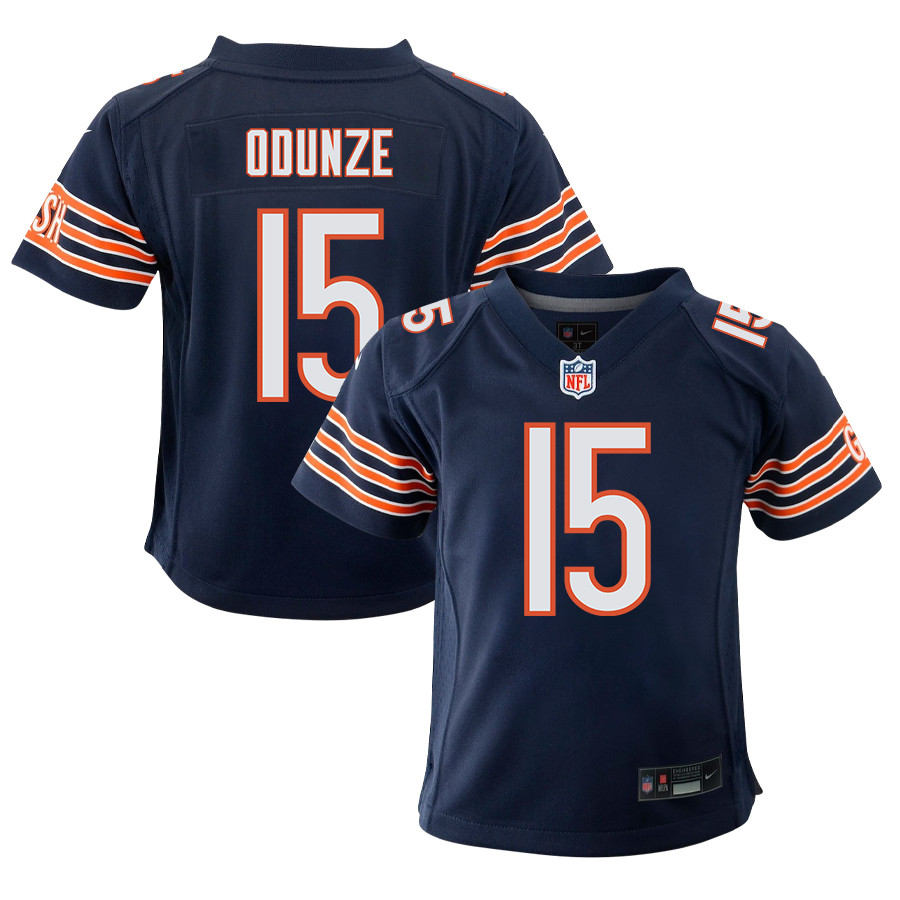 Rome Odunze 15 Chicago Bears 2024 NFL Draft First Round Pick Player Game YOUTH Jersey - Navy JS8181 nicesnker