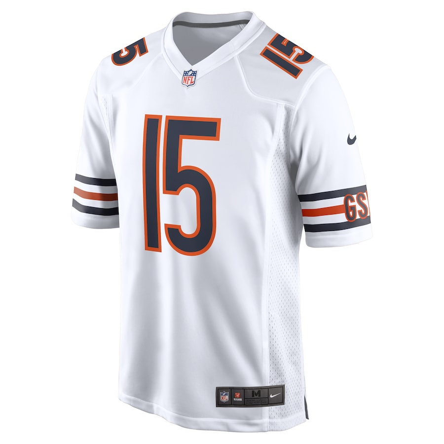 Alternative view of Rome Odunze 15 Chicago Bears Game Men Jersey - White JS4468 nicesnker