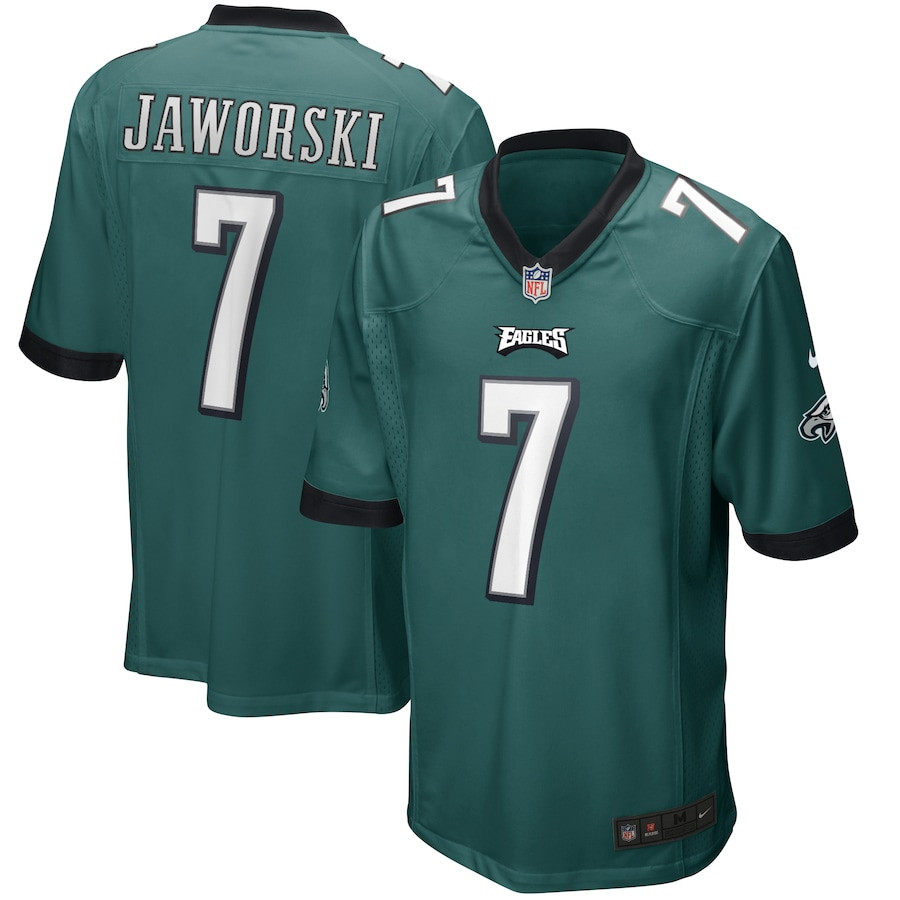 Ron Jaworski 7 Philadelphia Eagles Men Game Retired Jersey - Midnight Green JS9819 nicesnker