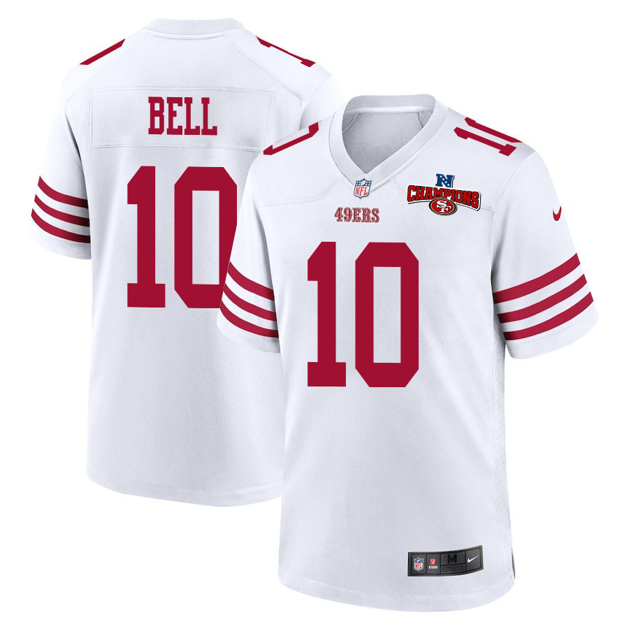 Ronnie Bell 10 San Francisco 49ers NFC Champions Patch Game Men Jersey - White JS1833 nicesnker