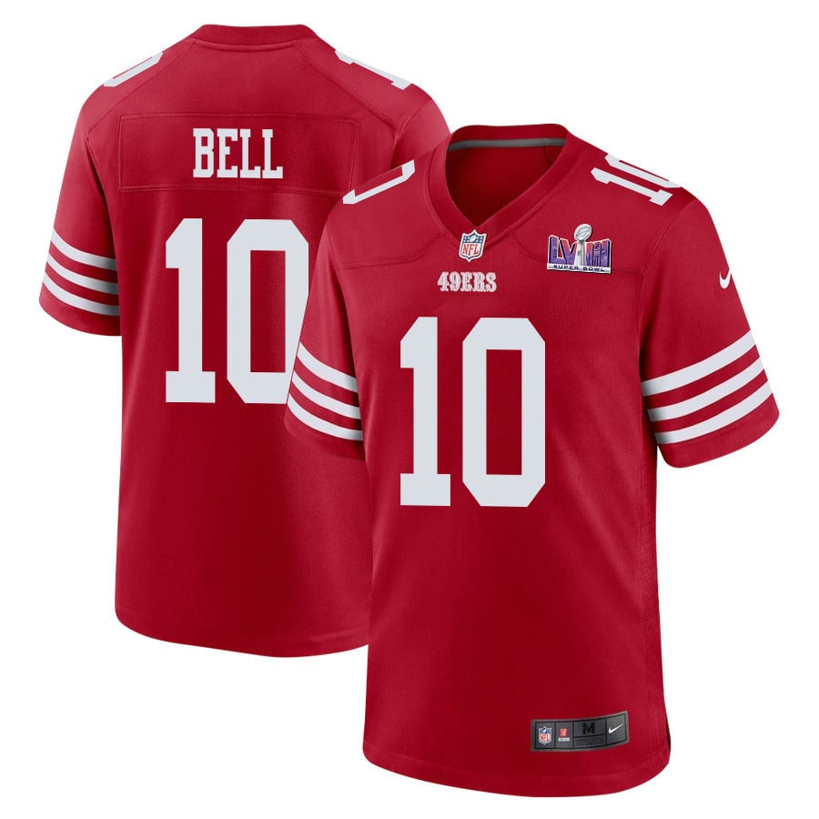 Ronnie Bell 10 San Francisco 49ers Super Bowl LVIII Patch Game Men Jersey - Scarlet JS2377 nicesnker