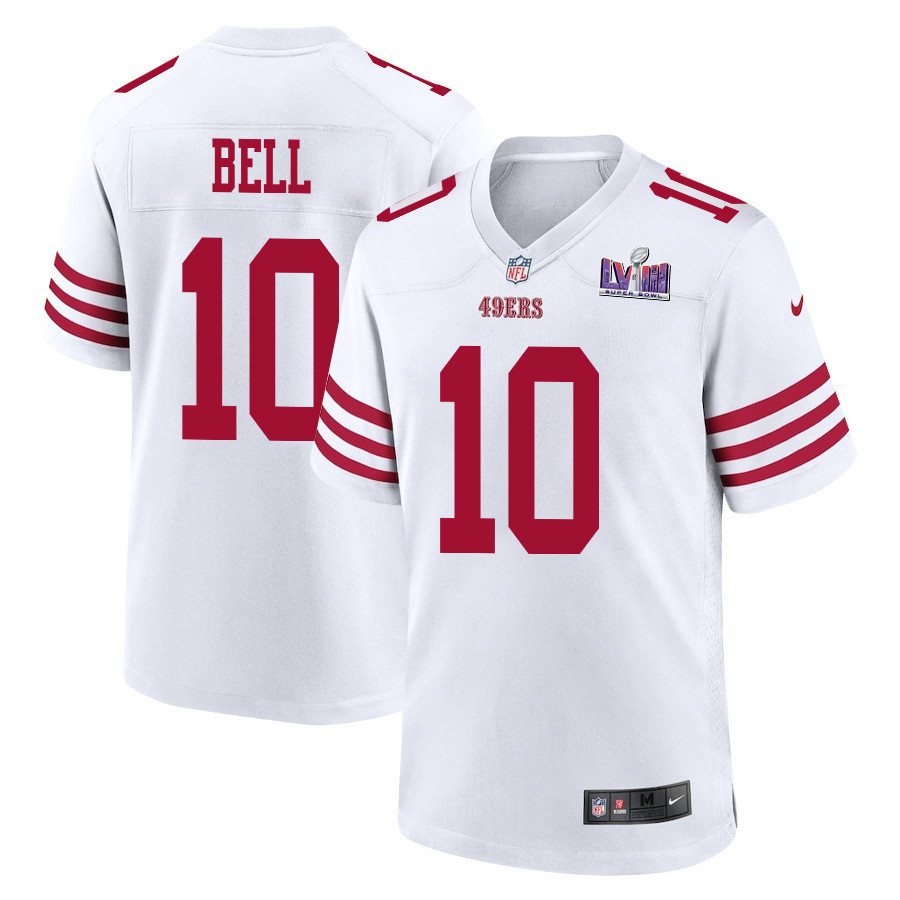 Ronnie Bell 10 San Francisco 49ers Super Bowl LVIII Patch Game Men Jersey - White JS2190 nicesnker