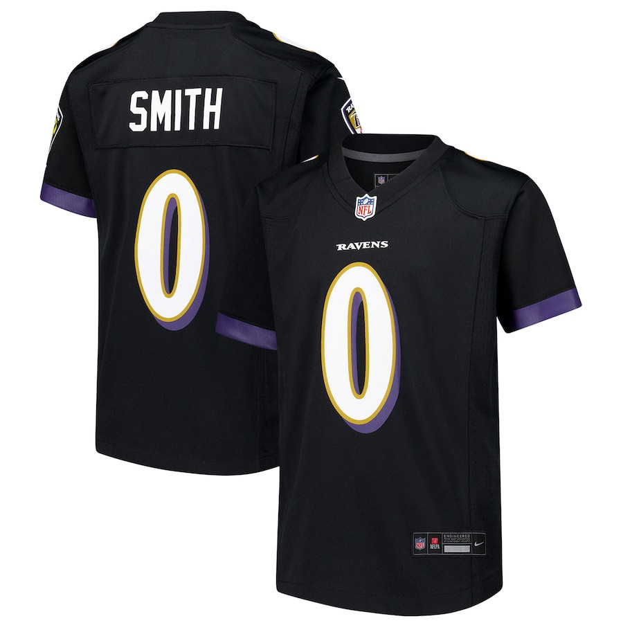 Roquan Smith 0 Baltimore Ravens Alternate Player Game YOUTH Jersey - Black JS2891 nicesnker