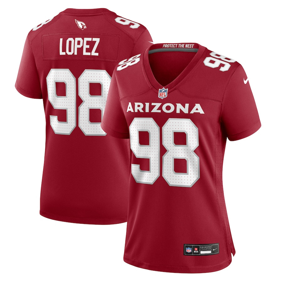 Roy Lopez 98 Arizona Cardinals Women's Game Jersey - Cardinal JS7035 nicesnker