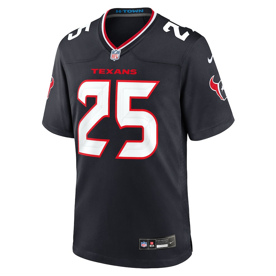Alternative view of Russ Yeast 25 Houston Texans Team Game Men Jersey - Navy JS9145 nicesnker