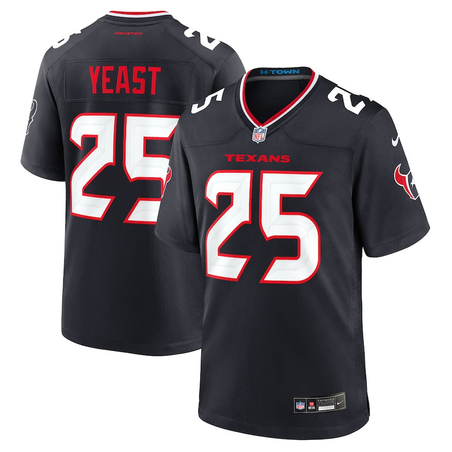 Russ Yeast 25 Houston Texans Team Game Men Jersey - Navy JS9145 nicesnker