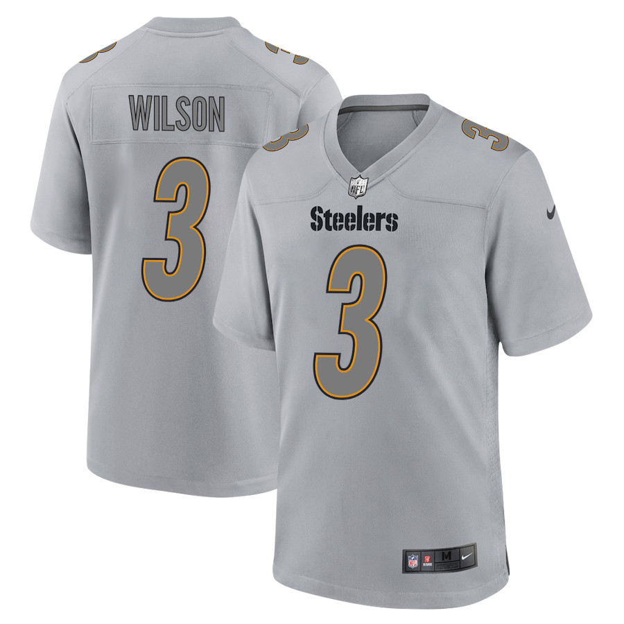 Russell Wilson 3 Pittsburgh Steelers Atmosphere Fashion Game Men Jersey - Silver JS7156 nicesnker