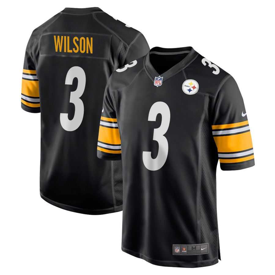 Russell Wilson 3 Pittsburgh Steelers Game Men Jersey - Black JS9956 nicesnker