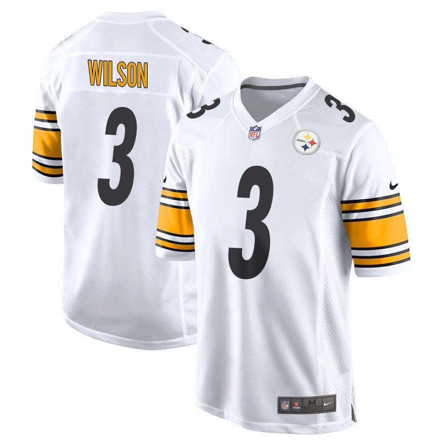 Russell Wilson 3 Pittsburgh Steelers Game Men Jersey - White JS9298 nicesnker