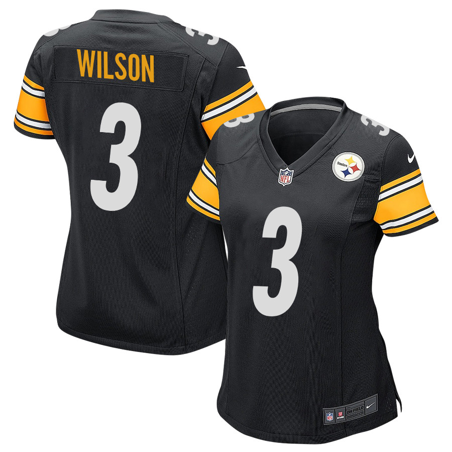 Russell Wilson 3 Pittsburgh Steelers Game Women Jersey - Black JS7060 nicesnker