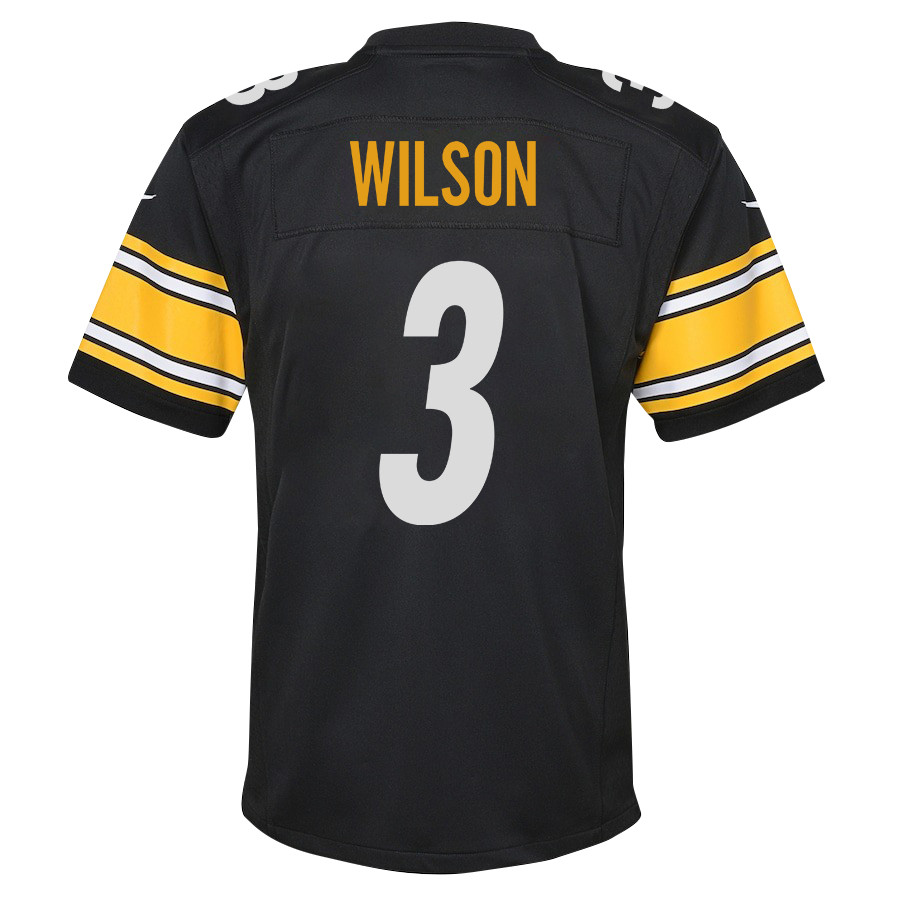 Alternative view of Russell Wilson 3 Pittsburgh Steelers Game YOUTH Jersey - Black JS7570 nicesnker